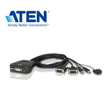 ATEN KVM CS22D DVI帶線式