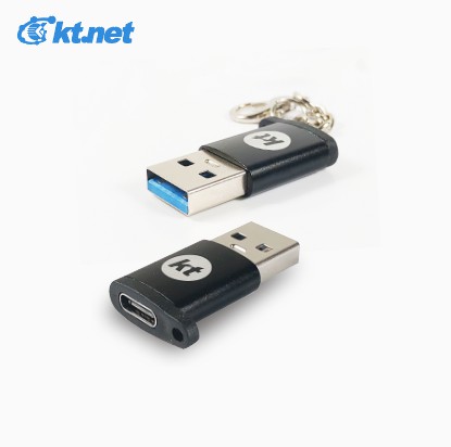 USB3.0轉TYPEC母鋁合金轉接頭附鍊條