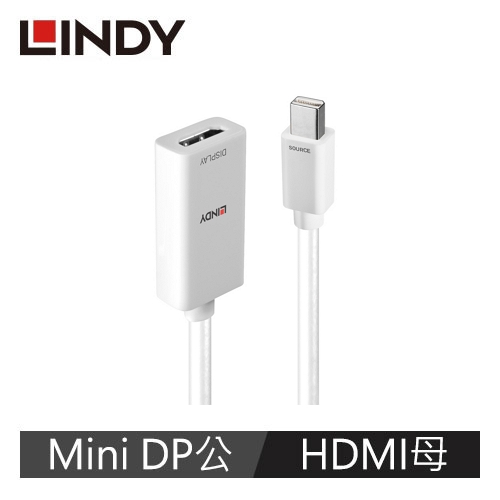 林帝 Mini DP公 轉 HDMI母 20CM(