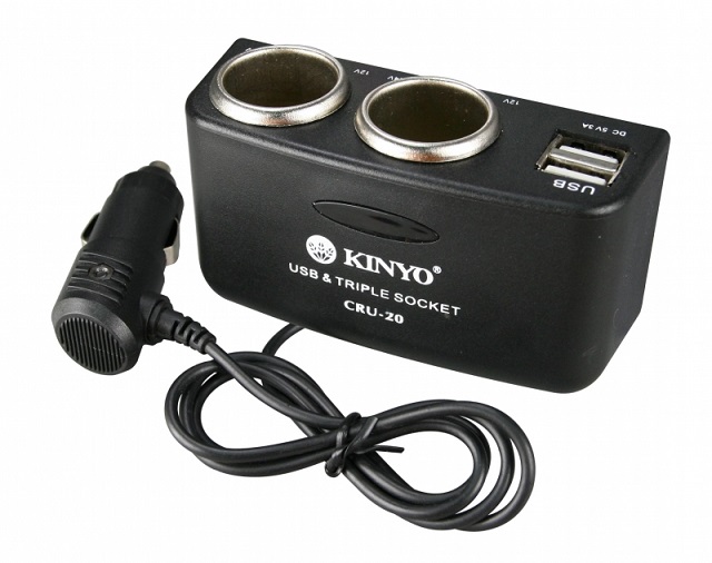 【KINYO】車用USB點煙器擴充座 C