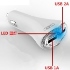 充電快帶LED/帶防爆IC/雙孔2A/1A/12V至24V  車充系列