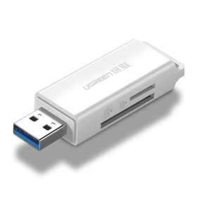 綠聯 SD/TF雙卡雙讀USB3.0讀卡機(白) UGR-40753