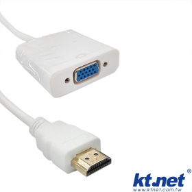 KTNET HDMI轉VGA15母15CM  HDMI轉VGA  輸入端HDMI信號可以接駁PS3,XBOX360,藍光DVD,高清機上盒.電腦.相機(034318090011)