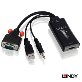 LINDY 林帝  VGA +音源 to HDMI 1080P轉接器 (LD38183) (091517160111) HDMI母轉其它系列 影音傳輸器系列